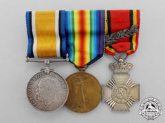 United Kingdom. A First War Group With Belgian Military Decoration For Gallantry