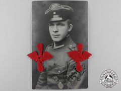 A Signed German Imperial Pilot's Photograph With Imperial Air Service Insignia