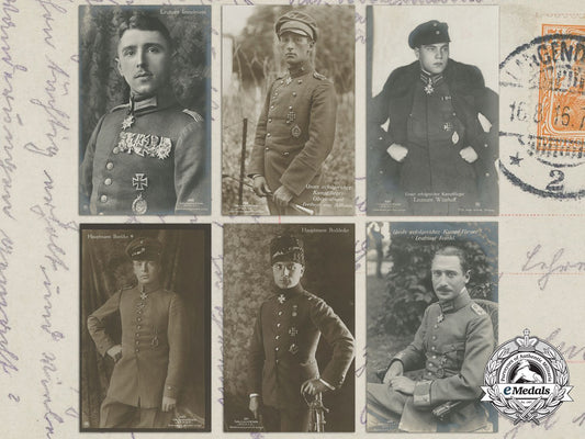 six_first_war_german_imperial_airmen_picture_postcards_o_541