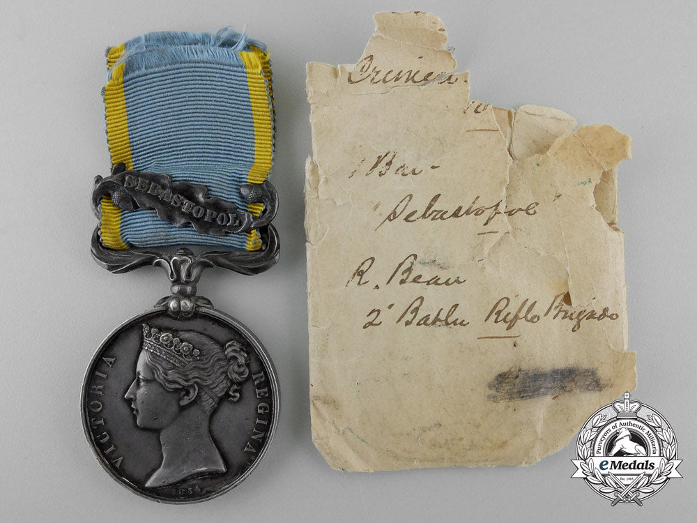 a_crimea_medal_to_r._bean;2_nd_battalion_rifle_brigade_o_653