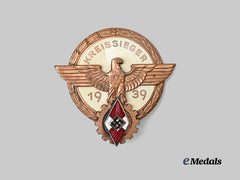 Germany, HJ. A 1939 National Trade Competition Victor’s Badge, Bronze Grade, by Hermann Aurich