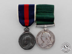 A Colonial Auxiliary Forces Long Service Medal Pair To Sergeant Major N. Fletcher, 8Th Regiment