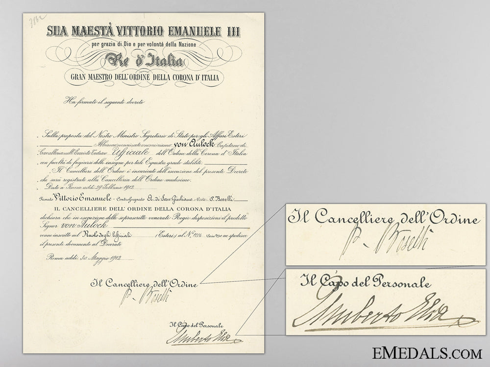 french,_italian,&_german_award_documents_to_captain_von_aulock;_german_army_p_369