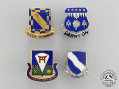 United States. Four Second War American Regimental Insignia Pins