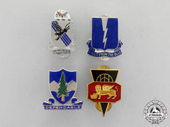 United States. Four Second War Regimental Insignia Pins