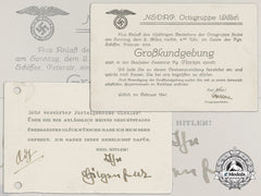 A Best Wishes Card To Gauleiter Of Westphalia; Paul Giesler With Another Card