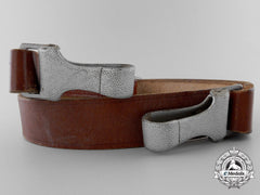A German Brown Leather Shoulder Strap By Wilhelm Deus, Solingen
