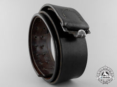 An Black Leather Rlm Belt By Franz Brehme, Walsrode