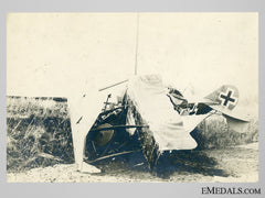 Photo Of Destroyed German Plane C. 1915