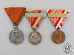 Austria, Imperial. Three Austrian Bravery & Commemorative Medals, C.1898-1914