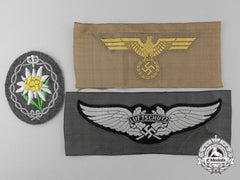 Three Second War German Cloth Items & Insignia