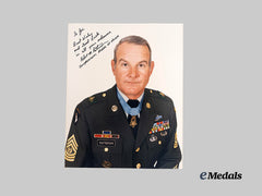 United States. A Signed Photograph of Congressional Medal of Honor Recipient, 101st Airborne Division