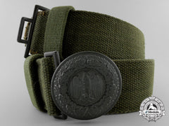 An Army Officer Tropical Web Belt And Buckle; Published Example