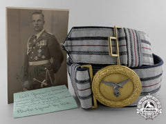 A Luftwaffe General’s Brocade Belt & Buckle Belonging To Kc Winner Von Hippel