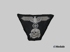 Germany, SS. A Waffen-SS M43 Field Cap Insignia for Panzer Troops, Battlefield Retrieval
