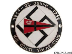 Royal W¡_Rttemberg Yacht-Club Medal, 1936