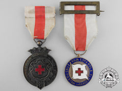 Spain, Kingdom. A Lot Of Two Red Cross Medals