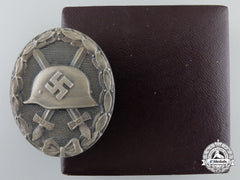 A Silver Wound Badge In Case Of Issue; Mint