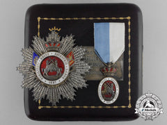 A Spanish Royal Cavalry Armory Of Valencia, Medal And Breast Star Set, Cased