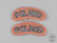 Poland, Republic. An Italian-Manufactured Polish Armed Forces In The West Army Shoulder Title Pair 1945