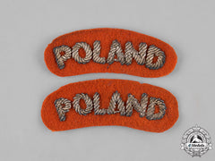 Poland, Republic. An Italian-Manufactured Polish Armed Forces In The West Army Shoulder Title Pair, C.1945