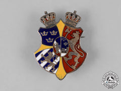 Sweden, Kingdom. A "Riksakten" Union Arms Of Sweden And Norway Badge