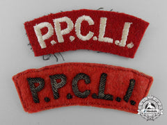 Two Second War Princess Patricia's Canadian Light Infantry Shoulder Flashes