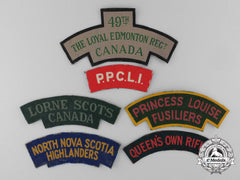 Six Early Second War Canadian Canvas Shoulder Flashes
