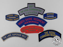 Seven Early Second War Canadian Canvas Shoulder Flashes
