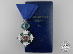 An Order Of The Yugoslav Crown; Fifth Class With Case By Huguenin Freres