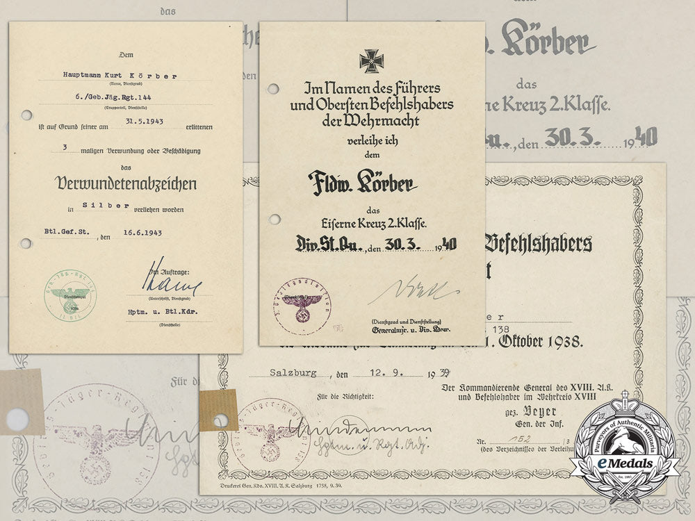 an_award_documents_grouping_to_a_gebirgsjäger;_hauptmann_kurt_körber_s_482