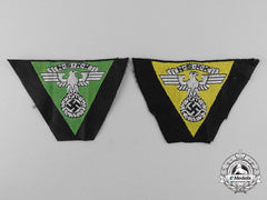 Two Nskk Cloth Side Cap Insignia