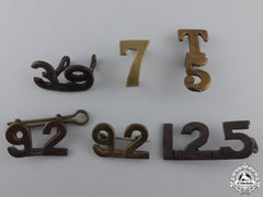 Six First War Canadian Collar Unit Insignia