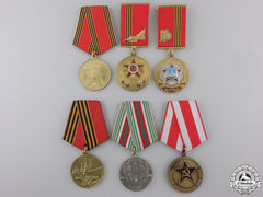 Six Russian Federation Jubilee And Veterans Medals & Awards