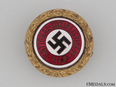 A Small Nsdap Golden Party Badge To Ss Lieutenant