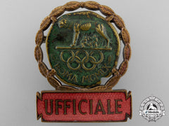 A Rome Official's Xvii Summer Olympic Games Badge 1960