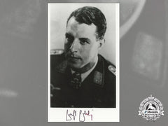 A Post War Signed Photograph Of Knight's Cross Recipient; Ernst Ebeling