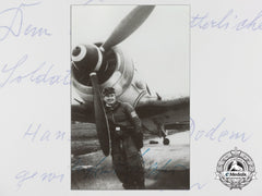 A Post War Signed Photograph Of Knight's Cross Recipient; Siegfried Fischer