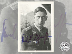 A Post War Signed Photograph Of Knight's Cross Recipient; Karl-Ludwig Johanssen