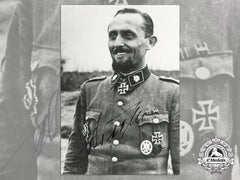 A Post War Signed Photograph Of Knight's Cross Recipient; Max Seela