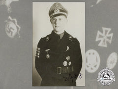 A Post War Signed Photograph Of Knight's Cross Recipient; Bodo Spranz