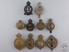 United Kingdom. Ten First War British Cap Badges