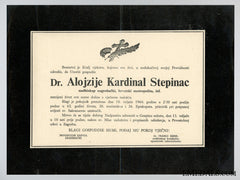 The Death Notice Of Cardinal Stepinac