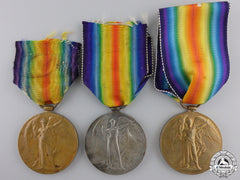 Three British First War Victory Medals Consignment #28