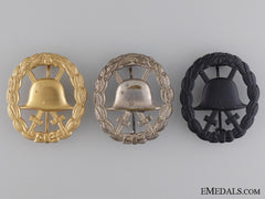 Three Wwi Imperial German Wound Badges