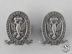 Canada, Commonwealth. A Lanark And Renfrew Scottish Regiment Collar Badge Pair