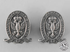 Canada, Commonwealth. A Lanark And Renfrew Scottish Regiment Collar Badge Pair