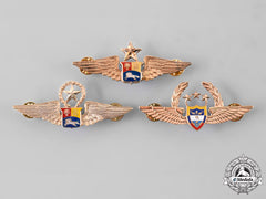 Colombia, Republic; Venezuela, Republic. A Lot Of Three Air Force Pilot Badges
