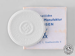 Germany, Third Reich. A 1940 Surrender Of France Commemorative Porcelain Medallion, With Case