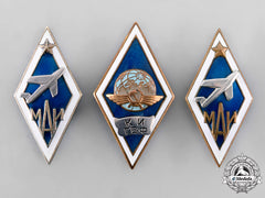 Russia, Soviet Union. A Lot Of Aviation School Graduation Badges